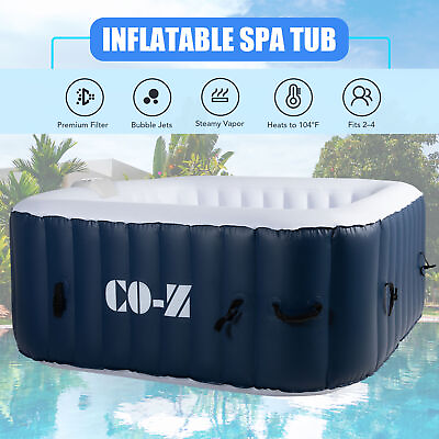 #ad CO Z 4 Person Portable Inflatable Hot Tub Spa w 120 Massage Jet amp; Pump amp; Cover $349.99