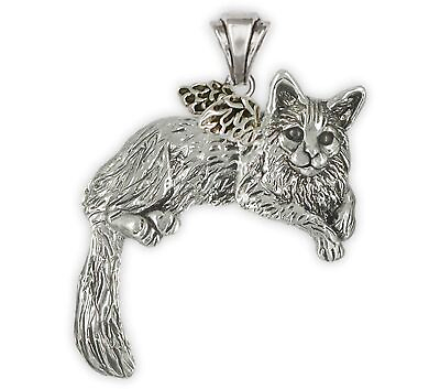 #ad Maine Coon Angel Jewelry Sterling Silver Handmade Maine Coon Cat Pendant MNC1 A $468.97