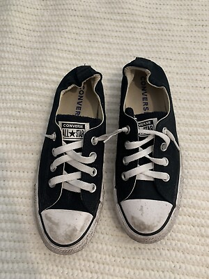 #ad SALE Women#x27;s Converse All Star Black amp; White Sneakers Size 8 Pre Owned $9.99