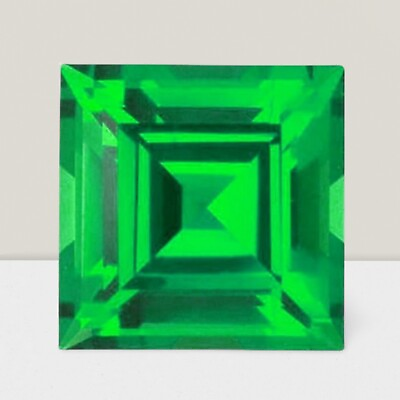 #ad Lustrous Emerald Square Cut Loose Gemstone 11 mm 4.50 Cts Gemstone $11.99