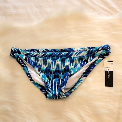 #ad Kenneth Cole Reaction Geometric Design Blue Bikini Bottoms $9.95