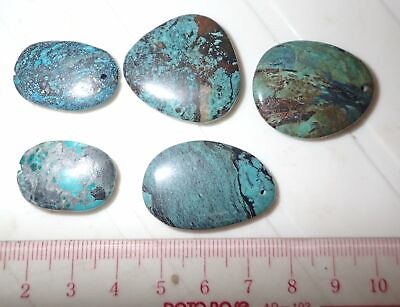 #ad Turquoise Double sided amp; Holed Free Cabochon 114 Carat 5 pieces 22.8 gram Lot A $21.00