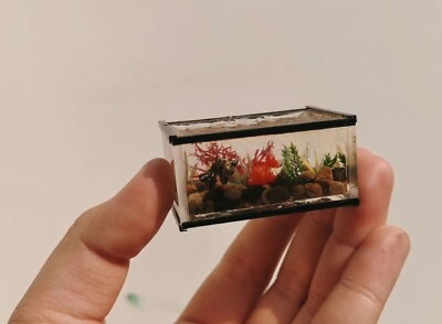 #ad Miniature Aquarium Goldfish Set Up for Blythe Qbaby Dollhouse Diorama C $40.00