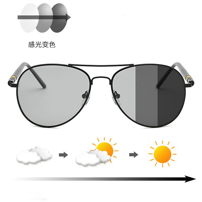 #ad Polarized Photochromic Sunglasses Transition Lens UV400 Driving Glasses for Men $10.99
