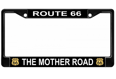 #ad ROUTE 66 THE MOTHER ROAD USA MADE BLACK LICENSE PLATE FRAME $29.99