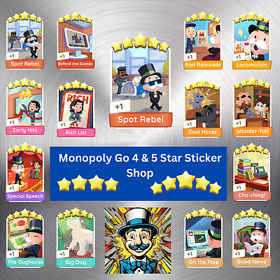 #ad Monopoly Go Stickers All 5 Star and 4 Star Monopoly Origins READ DESCRIPTION $4.99