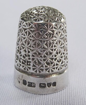 #ad Antique Silver Thimble Charles Horner Hallmarked Sterling Sewing Star CH c1903 GBP 30.00