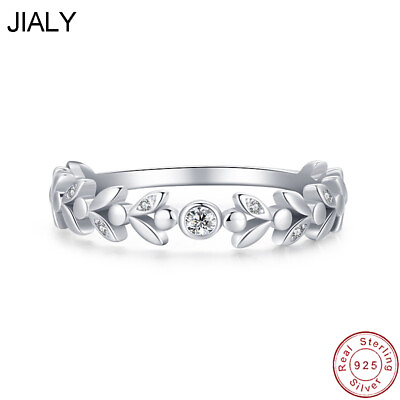 #ad JIALY European CZ 925 Sterling Silver Romantic Petals Ring For Women Valentine#x27;s $15.17