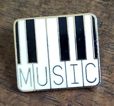 #ad Genuine Gift Creations Black amp; White Piano keyboard Collectible Pin brooch $17.00