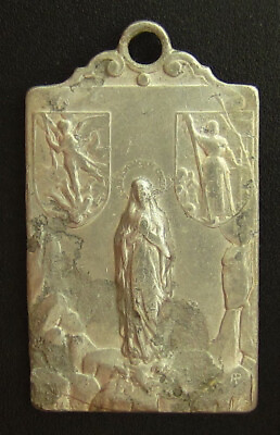 #ad Vintage Mary Jesus Joan of Arc Aluminum Medal Religious Holy Catholic DEPOSE $15.99