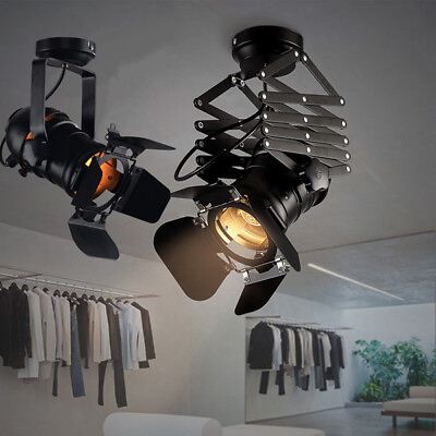 #ad Retro Industrial Adjustable Ceiling Spot Light Track Pendant Stage Lamp Fixture $50.99