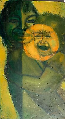 #ad Moshe Tamir Russian Israelib.1924 2004 Bezalel School Abstract Oil Paintin $499.99