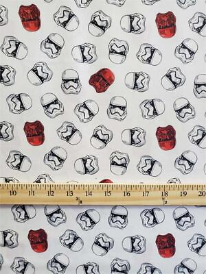 #ad 100% Cotton Fabric quot;Disney#x27;s Star Wars Stormtrooper WHITE and REDquot; Print SBY $14.90