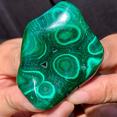 #ad 156G Natural green malachite crystal block polished quartz pattern specimen $60.00