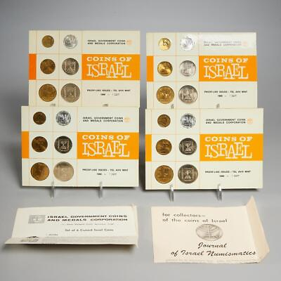 #ad Lot of 4 1966 Israel Proof Like Issues Tel Aviv Mint 6 Coins Sets Collection $120.00