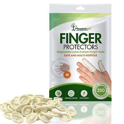 #ad 250 Pcs Finger Cots Disposable Finger Protectors Latex Rubber Finger Covers $10.93