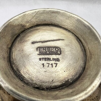 #ad Antique 1717 Ensko Sugar Box Signed 184 Gr Sterling Silver New York Rare 1940 $1950.00