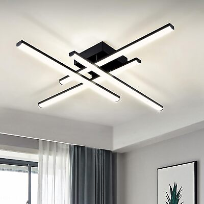 #ad Modern LED Ceiling Light Fixture Dimmable Close to Ceiling Light with Remote... $86.48