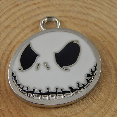 #ad 6PCS Enamel Plated 25x24mm Halloween Ghost Charms Pendant Jewelry Making Crafts $3.79