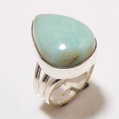 #ad Natural Larimar Gemstone Ring Sterling 925 Silver Free Ship Jewelry Size 7 $14.99