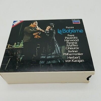 #ad Puccini La Bohème 2 CD 1987 Opera Pavarotti Freni Berlin Philharmonic Karajan $10.00