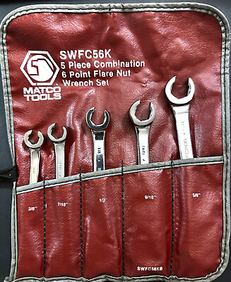 #ad MATCO TOOLS SWFC56K 5 Piece Open End Flare Nut Wrench 6 Point USA $109.95