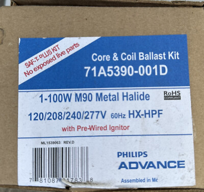 #ad NEW 100W M90 Metal Halide 71A5390 001D Core amp; Coil Ballast Kit HX HPF $62.00