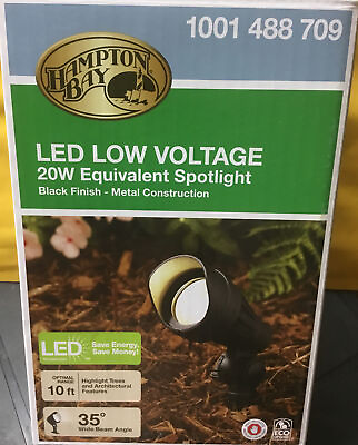 #ad Hampton BAY 20Watt Low Voltage Black Integrated LED Outdoor Landscape Spot Light $17.89