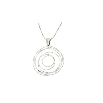 #ad Silver Round Pendant With 18quot; Silver Chain #SAP13 $16.66
