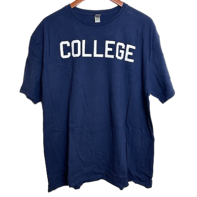 #ad COLLEGE Unisex Cotton T Shirt Tee Shirt 2XL Blue 1425 $4.49