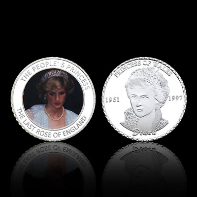 #ad The People#x27;s Princess Diana Silver Plated Coin Last Rose of England Memory Medal $3.68