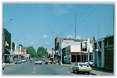 #ad Ladysmith Wisconsin Postcard County Seat Rusk County Classic Cars c1960 Vintage $19.95
