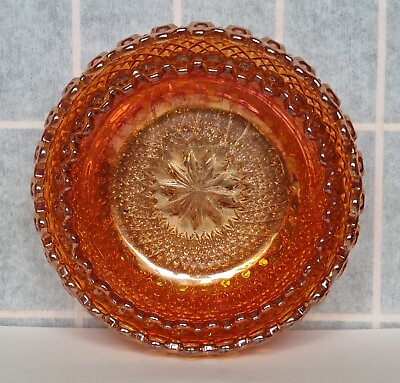 #ad Vintage Carnival Glass Bowl Pair English Marigold Orange Set $85.00