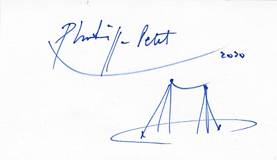 #ad High Wire Walker Phillipe Petit Hand Drawn Autographed Card World Trade Center $125.00