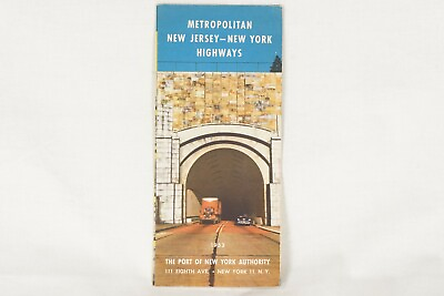 #ad 1953 Metropolitan NYC amp; NJ Highways Map Brochure NYC Bridges Highways Maps $14.37