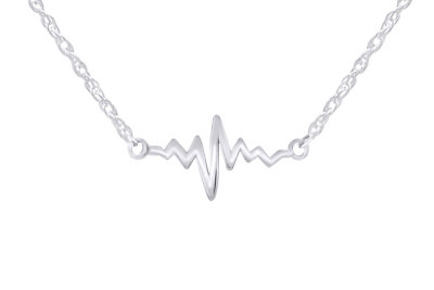 #ad Lifeline Pulse Heartbeat 925 Sterling Silver Pendant Necklace $36.65