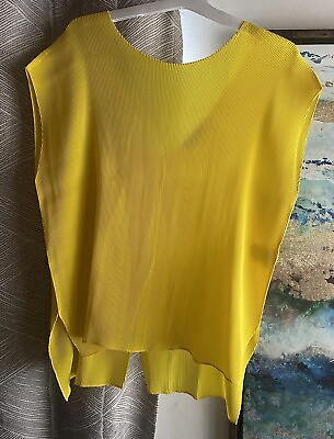 #ad Sandro París Top Women Yellow Textured Oversized Size 1 $39.00