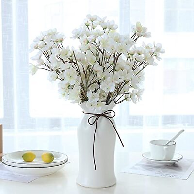 #ad Fake Flowers Cherry Blossom Decor 4 Pcs Silk Artificial Flowers Not Include... $18.80
