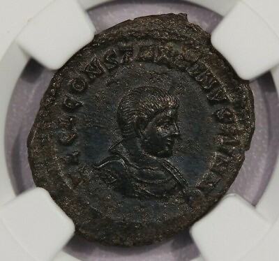 #ad 337 340 AD Roman Empire Constantine II AE3 BI Nummus As Caesar Trier NGC XF B 9 $100.00