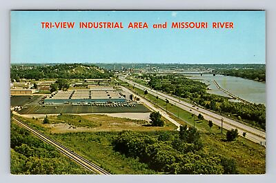 #ad Sioux City IA Iowa Missouri River Bridge Industrial Area Vintage Postcard $7.99