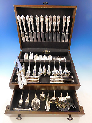 #ad King Richard by Towle Sterling Silver Flatware Set for 12 Service 98 pieces $5850.00