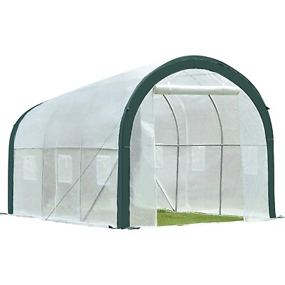 #ad Aoodor 12 x 7 x 7ft. Outdoor Portable Walk in Tunnel Greenhouse Kit White $99.99
