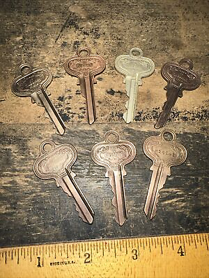 #ad Russwin Antique Keys Brass 7 Total Beautiful Design $16.00