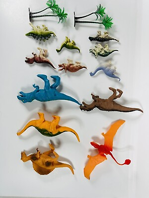 #ad Dinosaur Figures Play Set Toys Lot of 14 $10.39