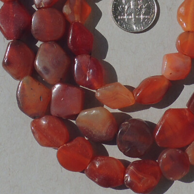 #ad an 37 inch strand of antique agate carnelian african stone beads mali #5038 $95.00