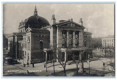 #ad c1910 National Theatre Christiania Oslo Norway Antique RPPC Photo Postcard $29.95