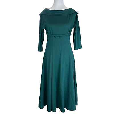 #ad Lindy Bop Rockabilly Retro 1950#x27;s Swing Dress Size Medium Green $55.00