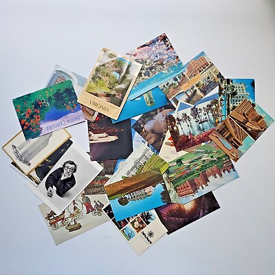 #ad 20 Craft Postcards Lot Damaged Crafts Scrapbook Junk Journals Ephemera $7.00