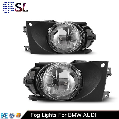 #ad 2001 2003 For BMW E39 Clear Lens Pair Bumper Fog Lights Lamps AUDI A4 A5 A6 Bulb $32.39