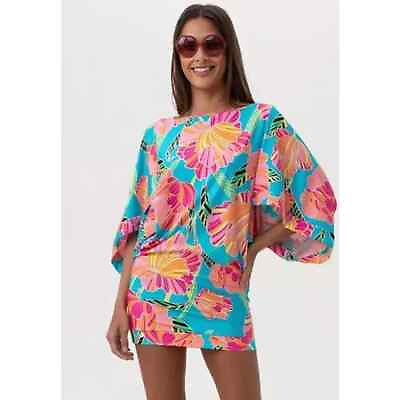#ad NEW TRINA TURK Poppy Swim Tunic Sarong Coverup Kimono Dress Sz XL NWT $152 $55.00
